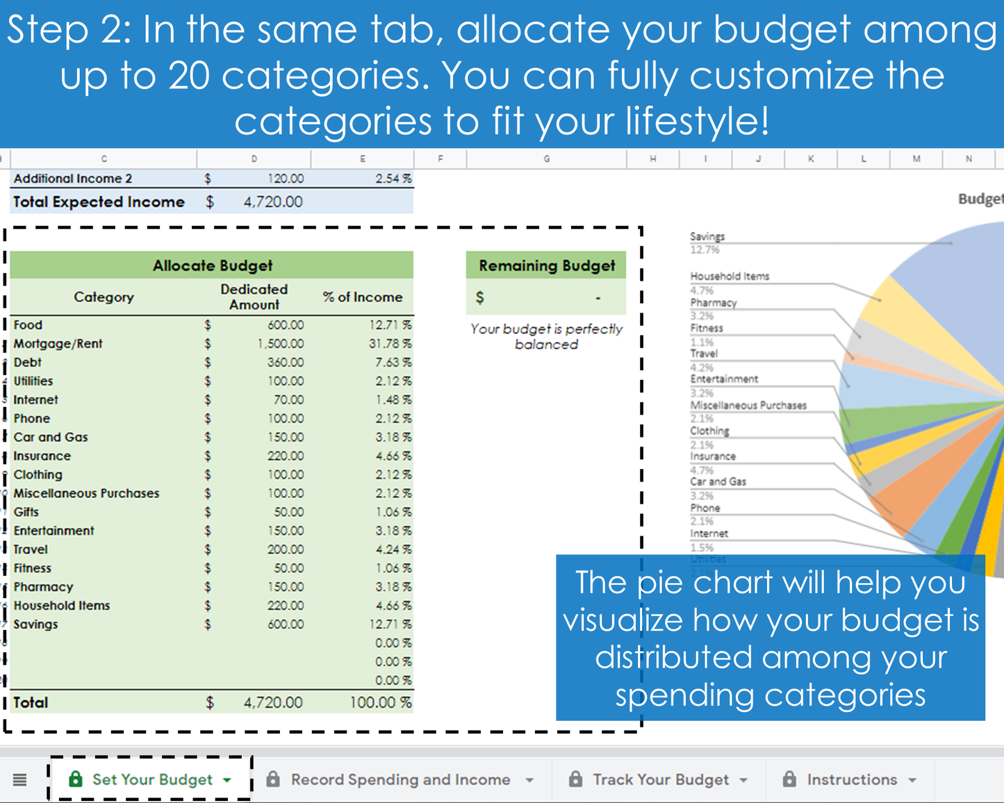 Monthly Budgeting Planner - Google Sheets