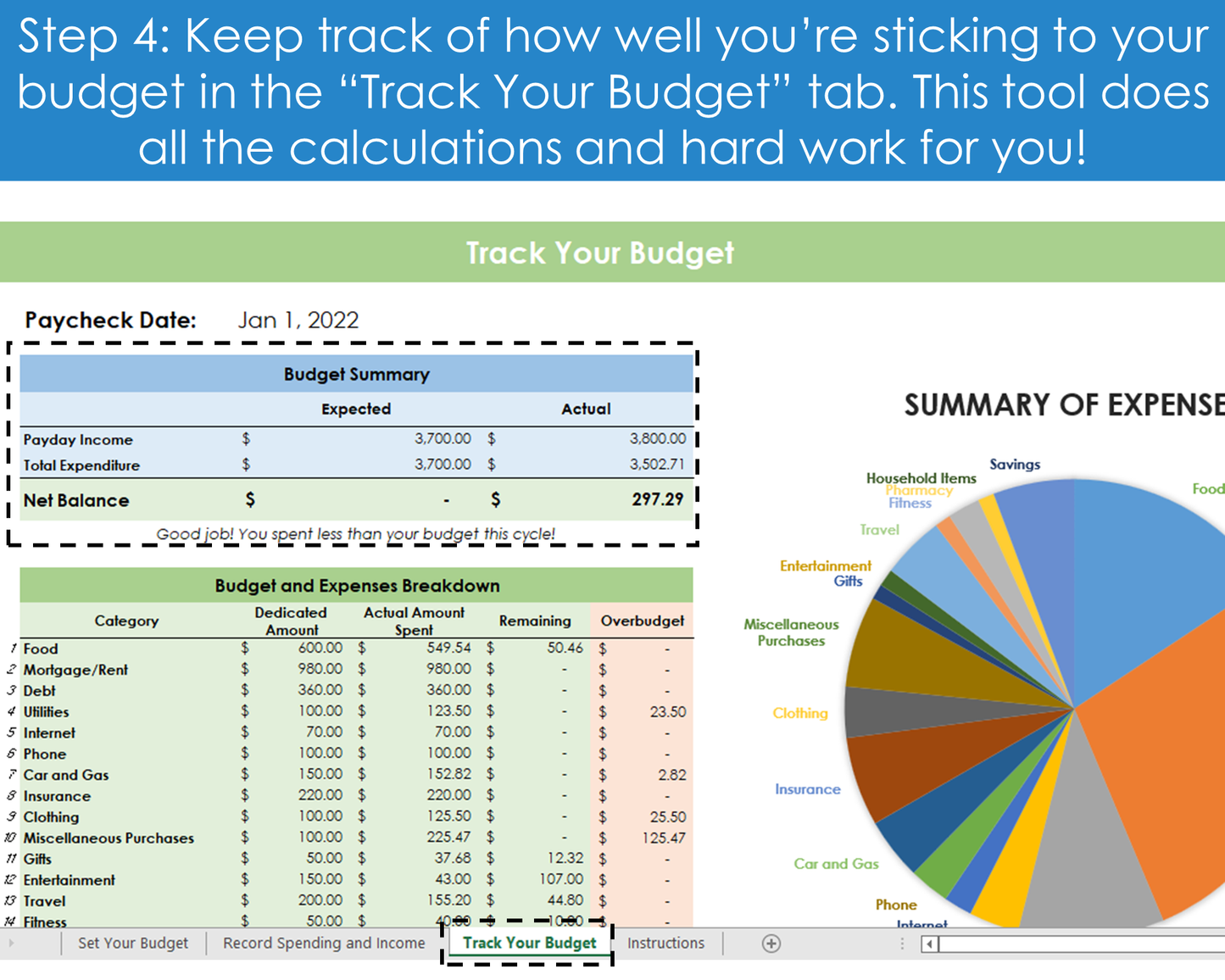 Budget by Paycheck Template - Excel Spreadsheet