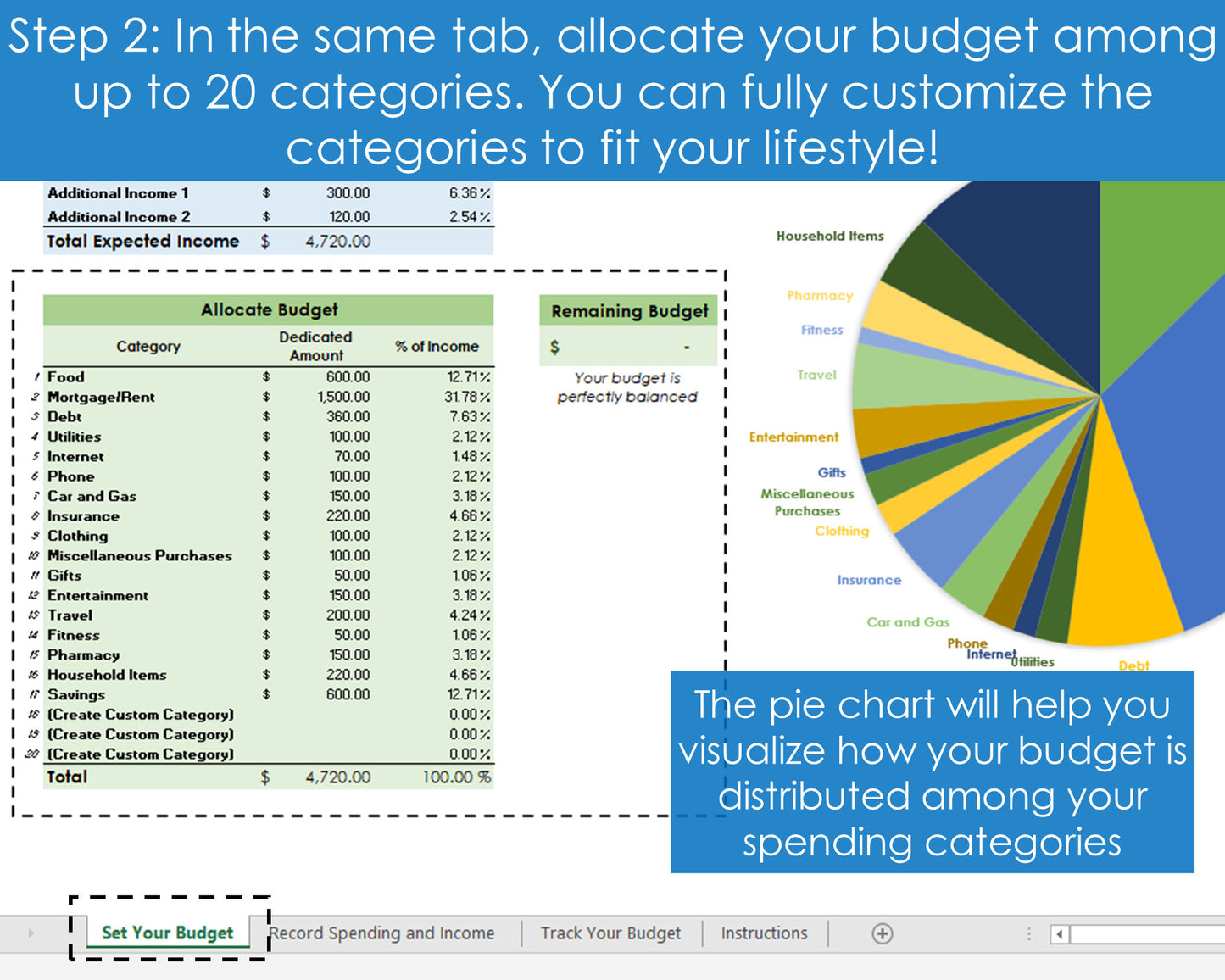 Monthly Budgeting Planner - Excel Spreadsheet