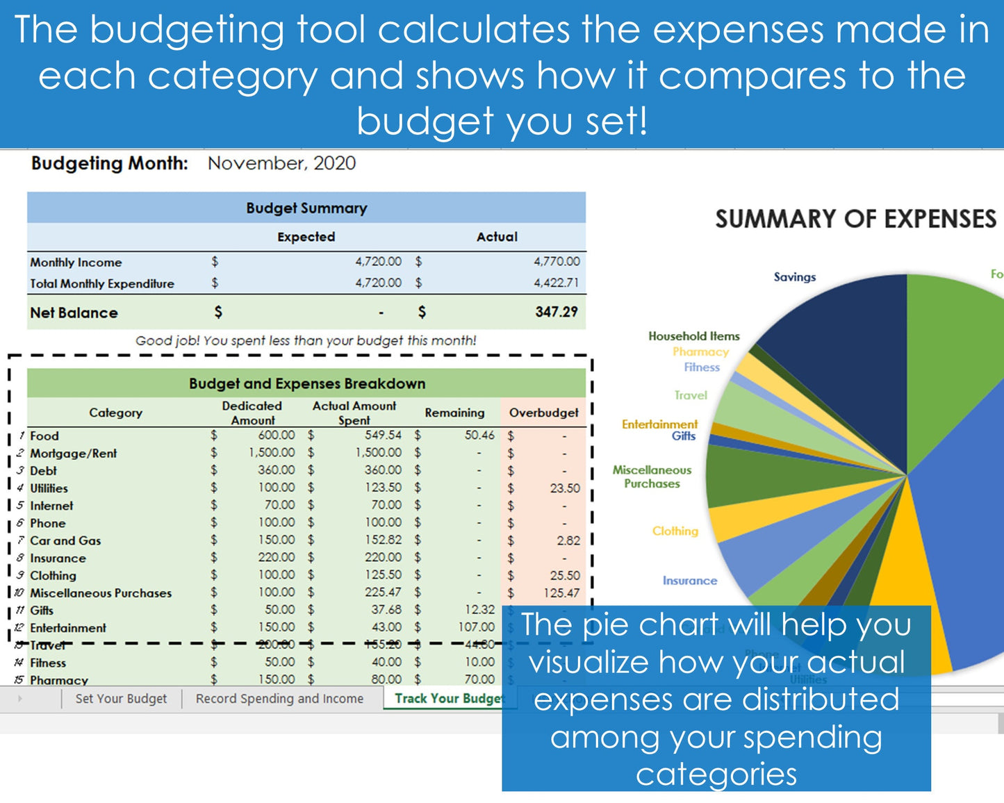 Monthly Budgeting Planner - Excel Spreadsheet