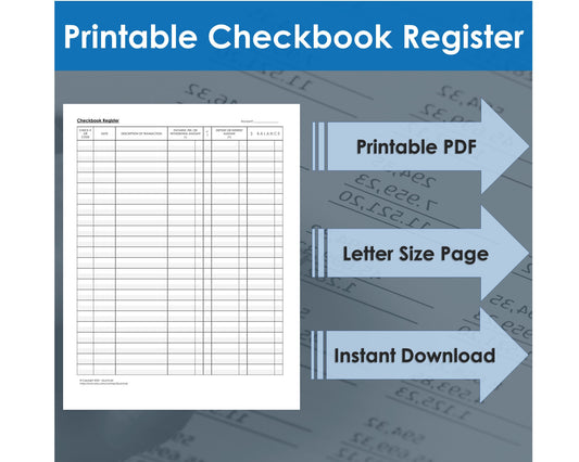 Printable checkbook register pdf