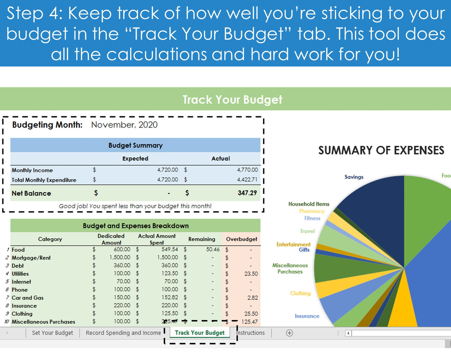 Monthly Budgeting Planner - Excel Spreadsheet