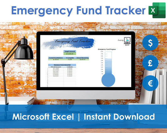 Excel emergency fund tracker spreadsheet and calculator