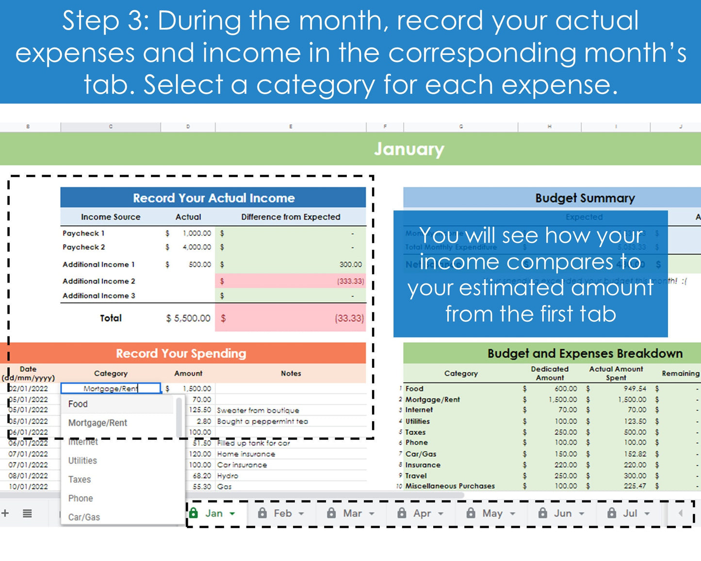 Annual Budgeting Planner - Google Sheets