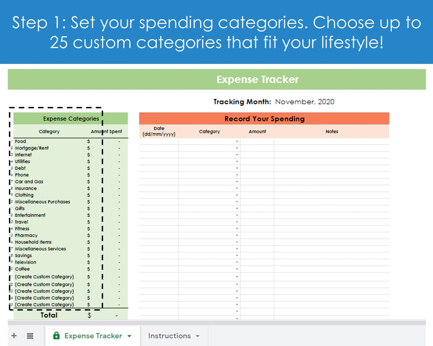 Expense Tracker - Google Sheets