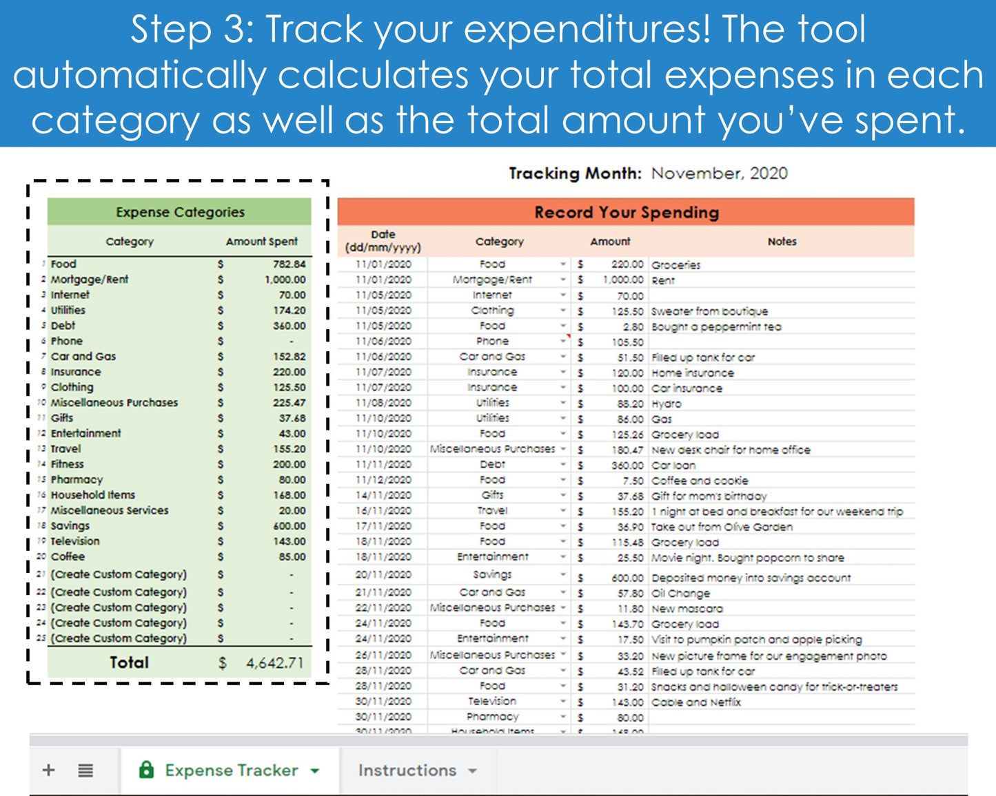 Expense Tracker - Google Sheets